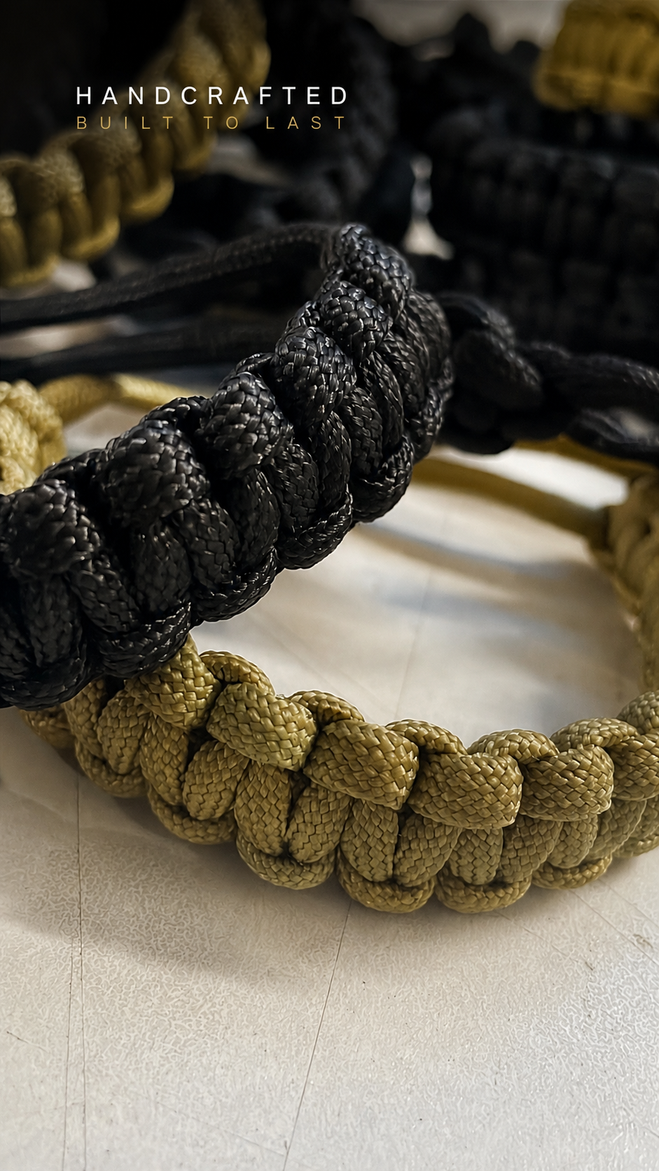 Hand-knotting a paracord bracelet in Lahore