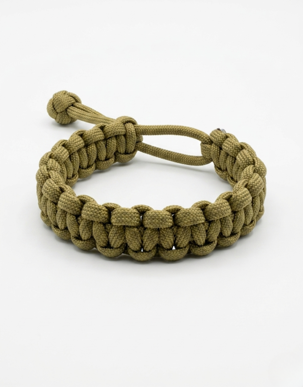 Zeytoon olive green paracord bracelet for men, handmade 550 cord cobra weave by Giraa, Pakistan