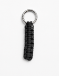 Naag black cobra weave paracord keychain with steel ring, handmade by Giraa, Pakistan
