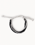 Shatranj black and white macrame bracelet, handmade by Giraa in Pakistan