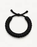 Su'ban black spiral paracord bracelet for men, handmade by Giraa in Pakistan