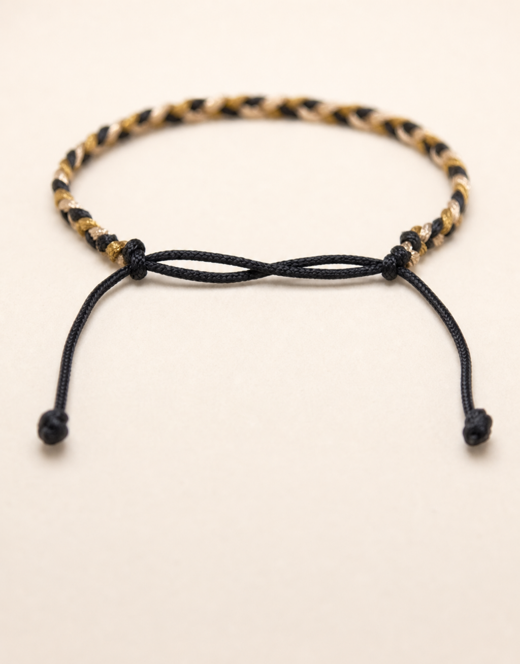 Zari — Black, Gold & Cream Macrame Bracelet | Giraa