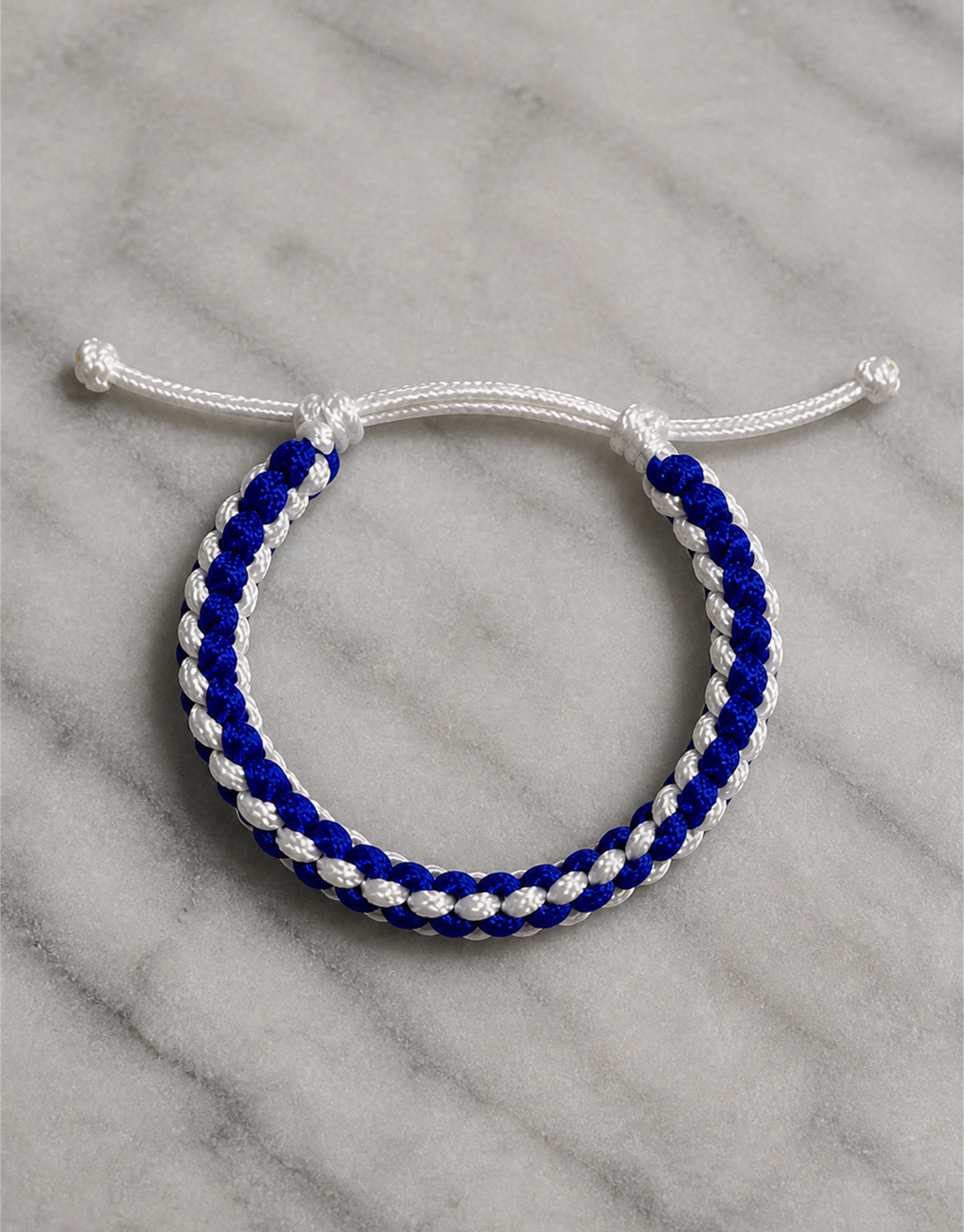 Samawi blue and white bracelet on marble