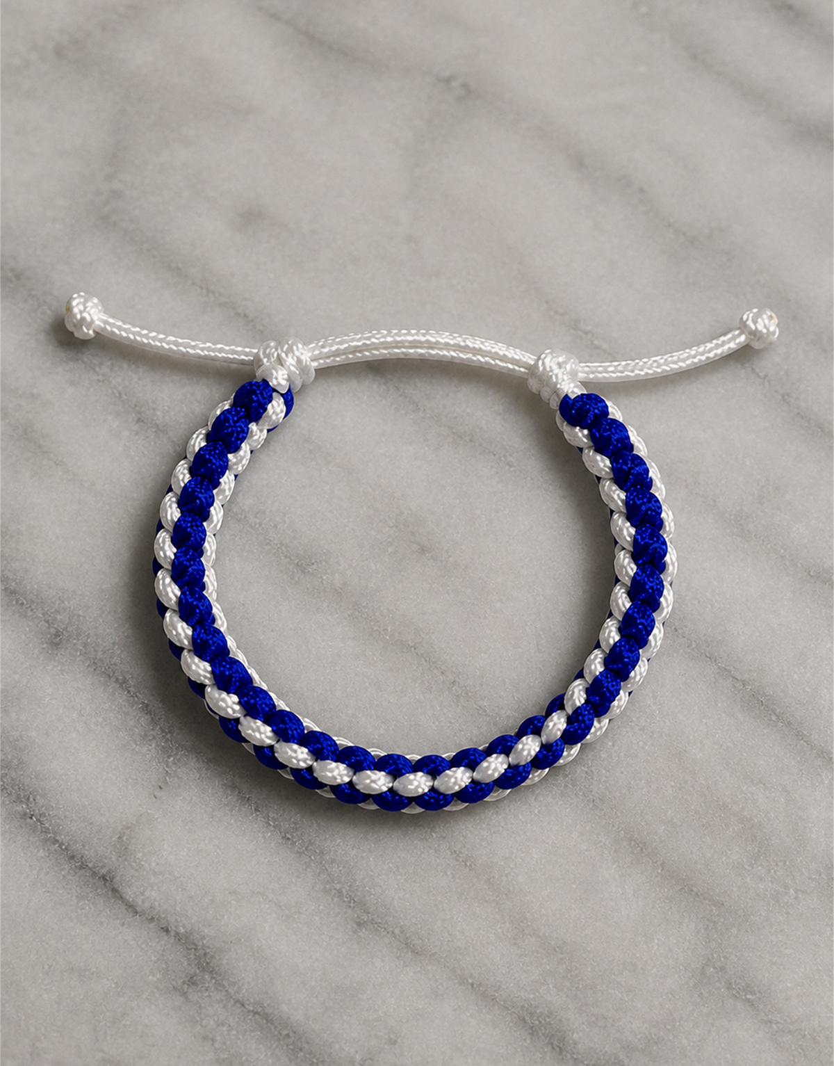 Samawi blue and white bracelet on marble