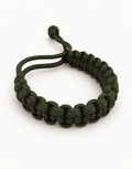 Akhdar dark green paracord bracelet for men, handmade 550 cord cobra weave by Giraa, Pakistan