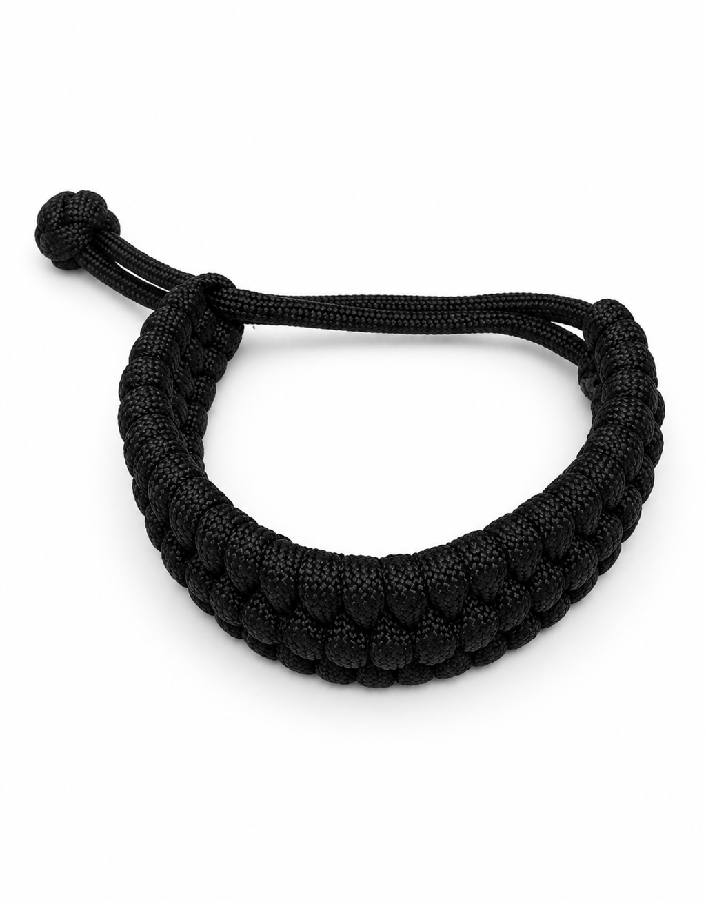 Musallas black paracord bracelet flat lay