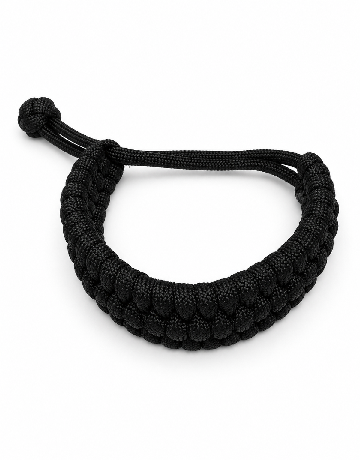 Musallas black paracord bracelet flat lay