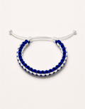 Samawi blue and white macrame bracelet, handmade by Giraa in Pakistan