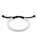 Qamar white and black macrame bracelet, handmade by Giraa in Pakistan
