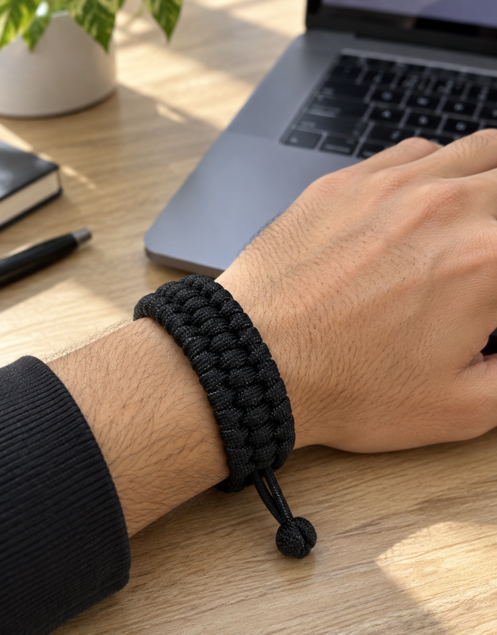 Musallas desk lifestyle wrist