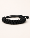 Pech black spiral paracord bracelet for men, handmade by Giraa in Pakistan