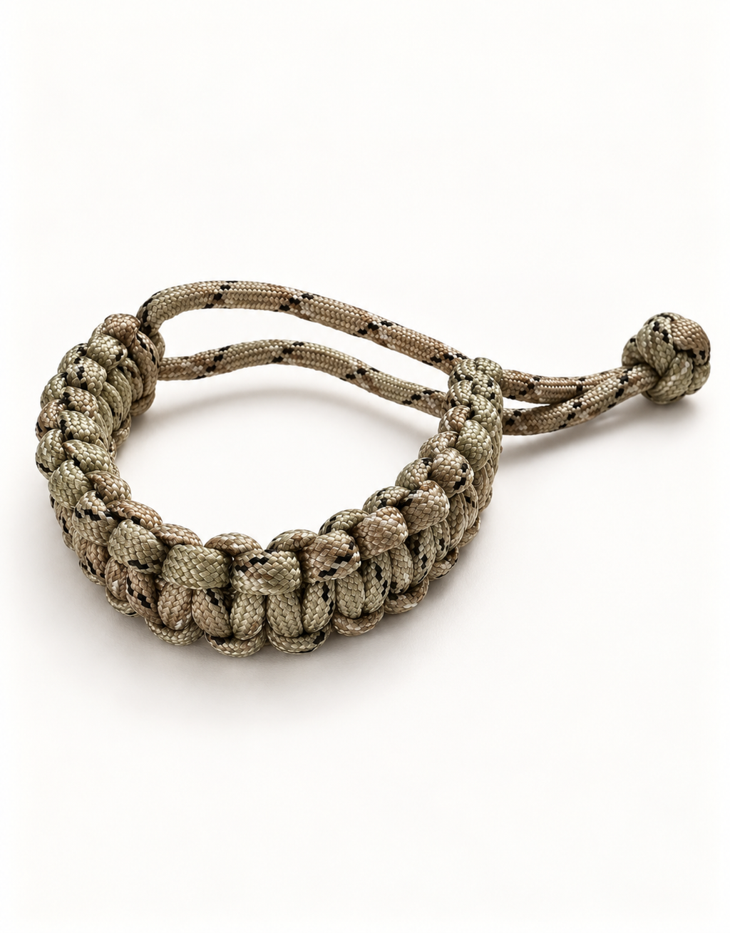 Ghubar desert camo paracord bracelet for men, handmade 550 cord cobra weave by Giraa, Pakistan