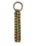 Naag camo cobra weave paracord keychain with steel ring, handmade by Giraa, Pakistan
