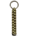 Saf camo paracord keychain with box weave and stainless steel ring, handmade by Giraa, Pakistan